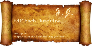 Hübsch Jusztina névjegykártya